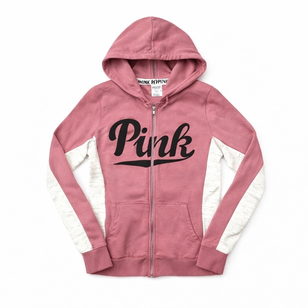 PINK Victorias Secret Mauve Pink Gray Full zip hoodie Med